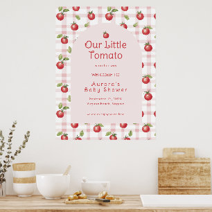 Vår lilla tomatbaby shower-välkomstaffisch  poster
