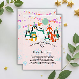 Vår lilla unge | Arktiska djur Baby Shower Tilläggskort
