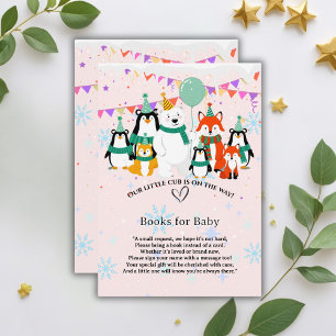Vår lilla unge Arktiska djur Baby Shower Tilläggskort