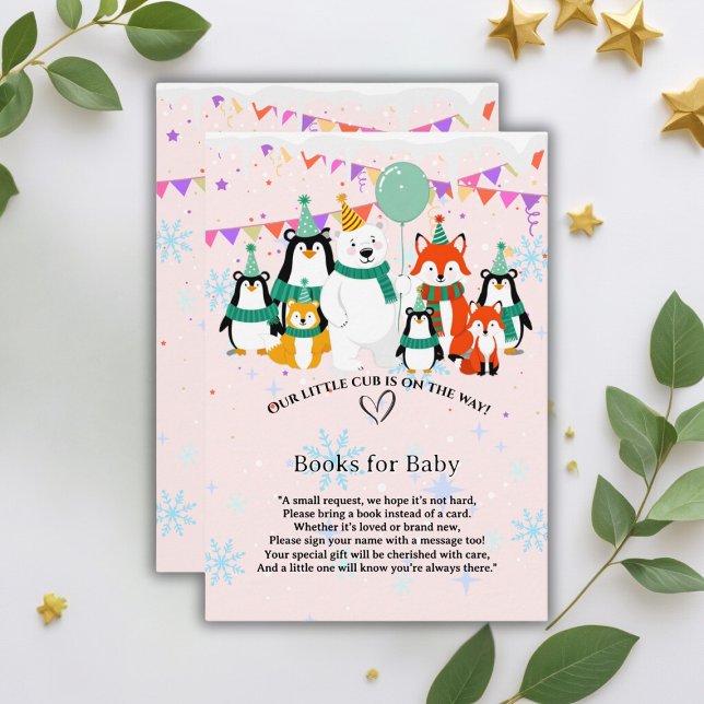 Vår lilla unge | Arktiska djur Baby Shower Tilläggskort (Skapare uppladdad)