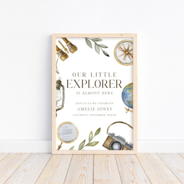 Vår lilla utforskare | Äventyr väntar på babyskor Poster (Available for print & instant digital download!)