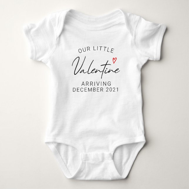 Vår lilla Valentine Baby-kungörelse T Shirt (Framsida)