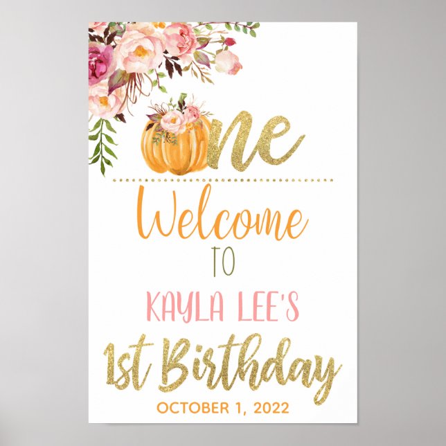 Vår lilla välkomstskylt - flicka poster (Framsidan)