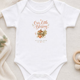 Vår lilla välsignelse tacksgiving graviditet t shirt