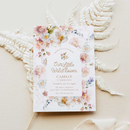 Vår lilla vilda blomma 1-års födelsedagsinbjudan inbjudningar