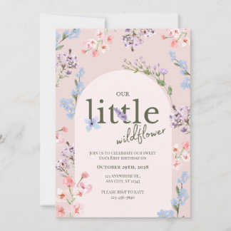 Vår lilla vilda blomma Baby Shower Inbjudan