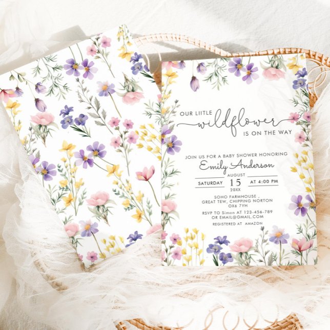 Vår lilla vilda blomma botaniska baby shower  inbjudningar (Skapare uppladdad)