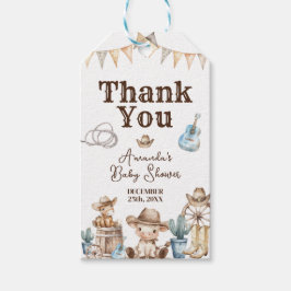 Vår lilla Vilda western Baby Shower Tack Presentetikett