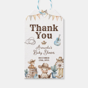Vår lilla Vilda western Baby Shower Tack Presentetikett