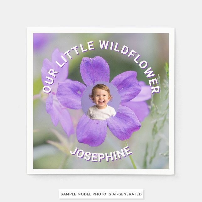Vår lilla vildblomma Violet Geranium Anpassad Foto Pappersservett (Skapare uppladdad)