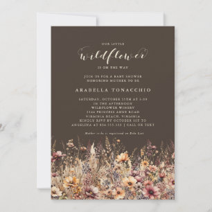 Vår lilla Wildblomma Fall Blommigt Baby Shower Inbjudningar