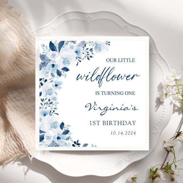 Vår lilla Wildblomma Flicka 1:a födelsedagen Party Pappersservett (Skapare uppladdad)