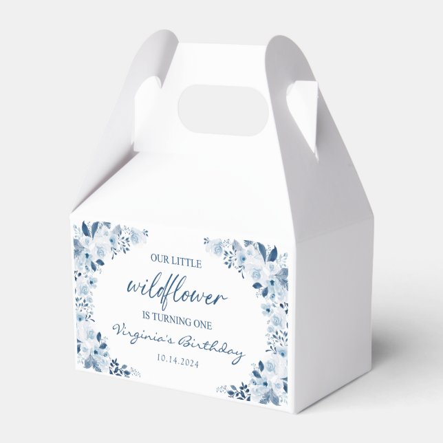 Vår lilla Wildblomma Flicka 1:a födelsedagen Party Presentaskar (Framsidan Sidan)