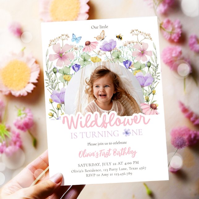 Vår lilla Wildblomma Garden Blommigt Girl Birthday Inbjudningar (Skapare uppladdad)