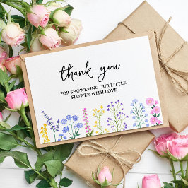 Vår lilla Wildblomma Vår Garden Party Tack Kort