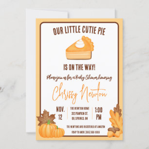 Vår lille Cutie Paj, Fall Pumpkin Paj Baby Shower Inbjudningar