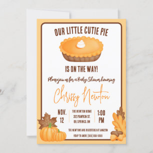 Vår lille Cutie Paj, Fall Pumpkin Paj Baby Shower Inbjudningar