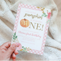 Vår lille Pumpkin guld och blommigt födelsedag