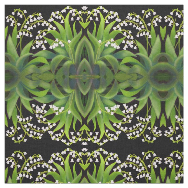 Vår Lily of the Valley Flowers Fabric Tyg (Provkarta)