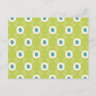Vår Lime Green Blue Circles Mors dag Gift Vykort