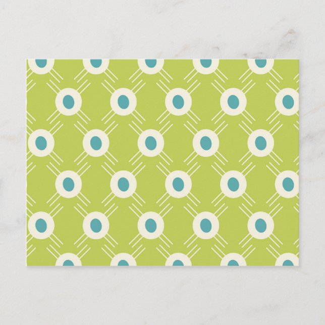 Vår Lime Green Blue Circles Mors dag Gift Vykort (Framsida)