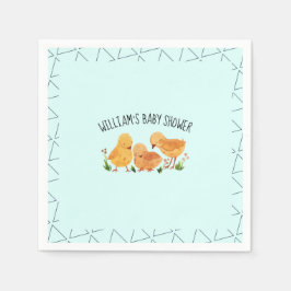 Vår Little Chicken Blommigt Baby Shower Pappersservett