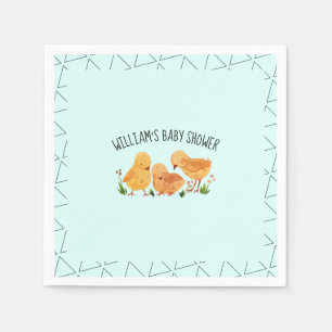 Vår Little Chicken Blommigt Baby Shower Pappersservett