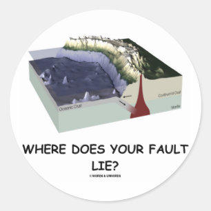 Var Ljuger ditt fel? (Geology Humor) Runt Klistermärke