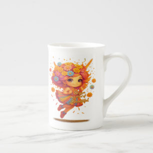 "Var ljus, var vacker" Tall Mugg - Whimsique Flo Benporslin Mugg
