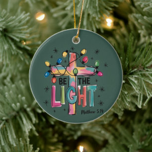 Var Ljuset Jul Kristna Kors Jul Bibeln  Julgransprydnad Keramik