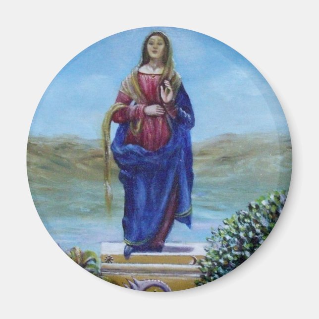 VÅR LJUSETS MADONNA Obefläckade Avlagnings madonna Magnet (Framsidan)