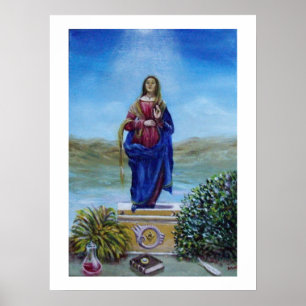 VÅR LJUSETS MADONNA Obefläckade Avlagningsmadonnan Poster