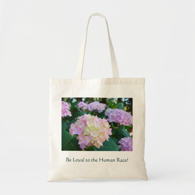 Var lojal mot mänskligheten! Totebag Hydrangeor Tygkasse (Framsidan)