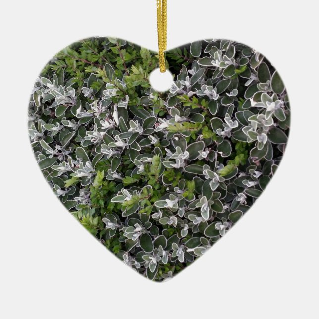 vår löv av buskar i parken mönster julgransprydnad keramik (Framsidan)