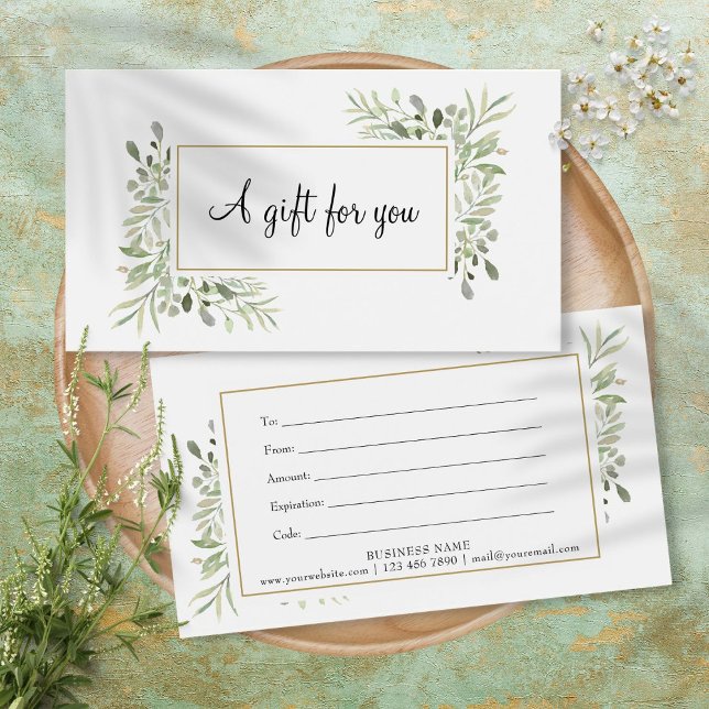 Vår Löv Gift Certificate Visitkort (Spring Leaves Gift Certificate)
