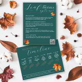 Var Löv i Kärlek Teal Rustic Fall Wedlines Tilläggskort