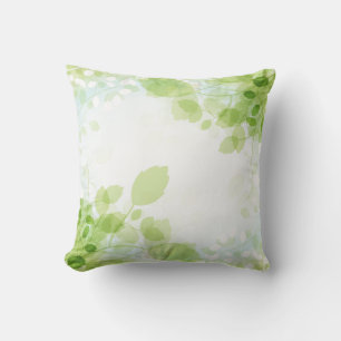 Vår Löv Modern Watercolor Blommigt Kudde