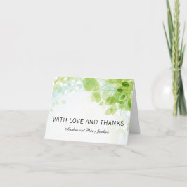 Vår Löv Watercolor Tack Kort