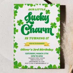 Vår Lucky Charm St. Patrick Day-Födelsedagsfest Inbjudningar