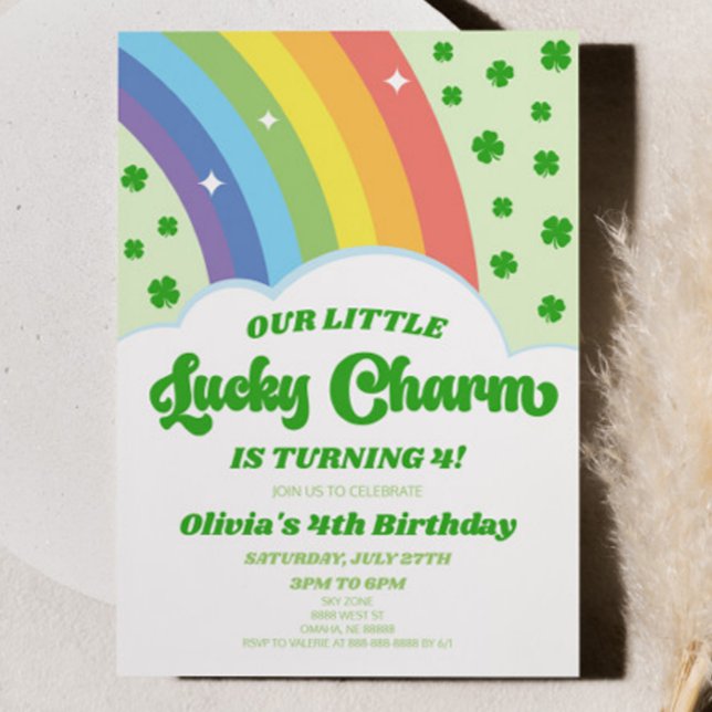 Vår Lucky Charm St. Patrick Day-Födelsedagsfest Inbjudningar (Skapare uppladdad)