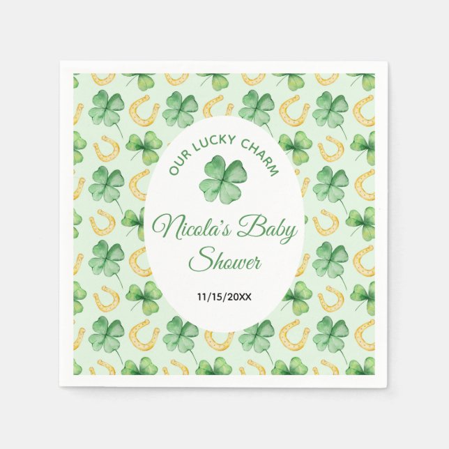 Vår Lucky Charm St Patrick's Baby Shower Pappersservett (Framsidan)