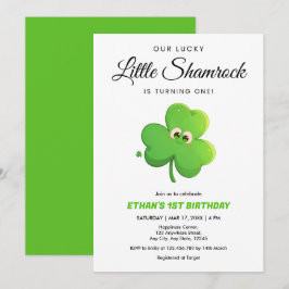 Vår Lucky Little Shamrock 1st Birthday Inbjudningar