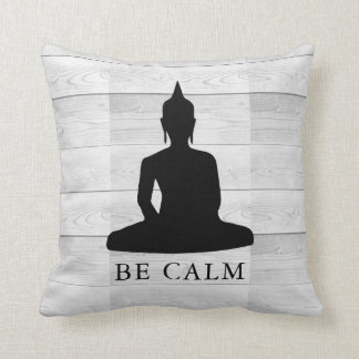  Var Lugn Buddha Rustic Wood Motivational Kudde