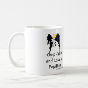 Var lugn och älska en Papillon Kaffemugg