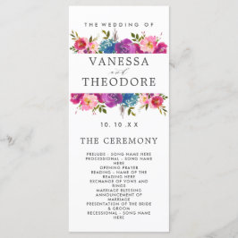 Vår Lush Bouquet Bröllop Ceremony-programmet Meny