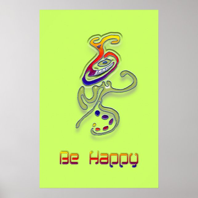 Var Lycklig Alien, Abstrakt Poster (Framsidan)