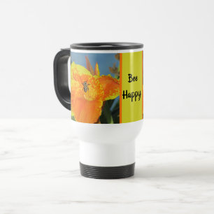 Var Lycklig Cheerful Bee Pun Gult Orange Flower Resemugg