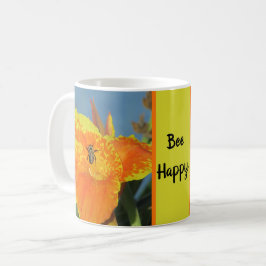 Var Lycklig Cheerful Lily Photo Bee Pun Orange Flo Kaffemugg