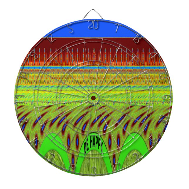 Var Lycklig Colorful Polka Dot Motif Gift Darttavla (Framsidan)