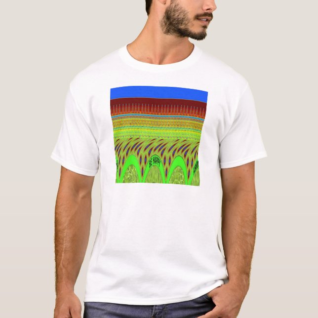 Var Lycklig Colorful Polka Dot Motif Gift Tee (Framsida)